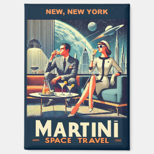 Martini Space Travel Posters New, New York Magnet