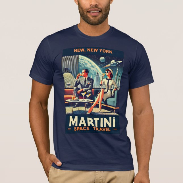 Martini Space Travel Posters New, New York T-Shirt (Front)