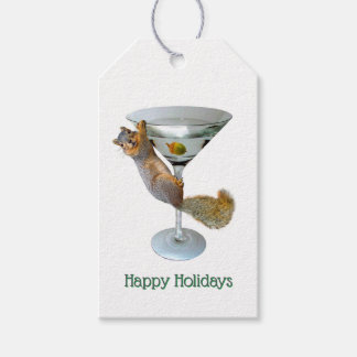 Martini Squirrel Gift Tags