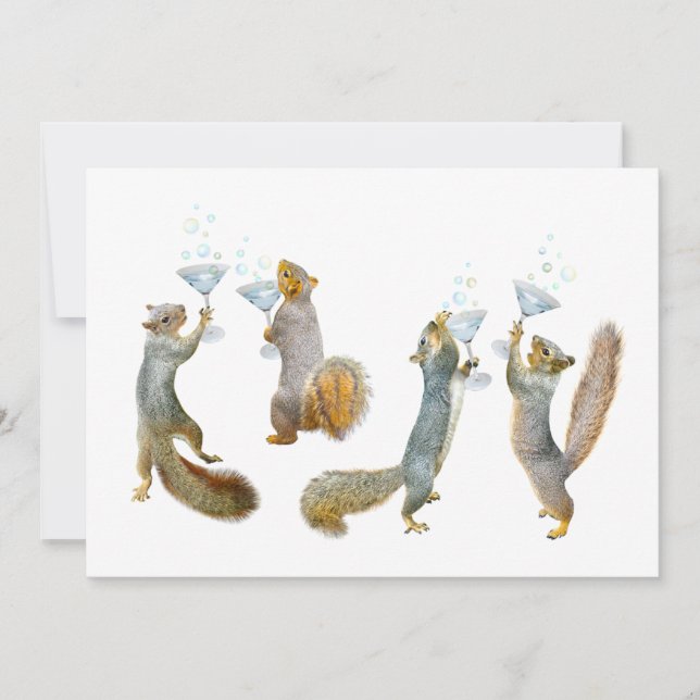 Martini Squirrels Party Invitation (Front)