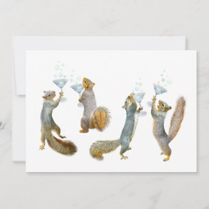 Martini Squirrels Party Invitation
