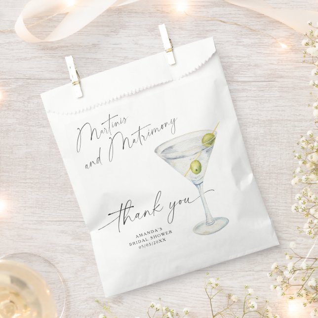 Martini Thank you Bridal shower  Favour Bag (Clipped)