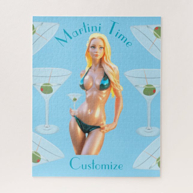 Martini time Bikini Babe Thunder_Cove  Jigsaw Puzzle (Vertical)