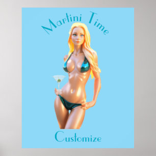Martini time Bikini Babe Thunder_Cove Poster