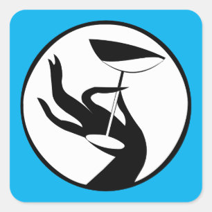 Martini Time High Fashion Art Deco Square Sticker