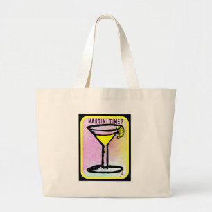 MARTINI TIME LEMON DROP PRINT LARGE TOTE BAG