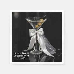 Martini with a Bridal Veil and Pearls Napkin