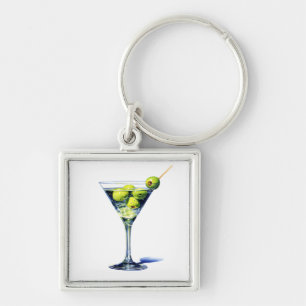 Martini With Olives Key Ring