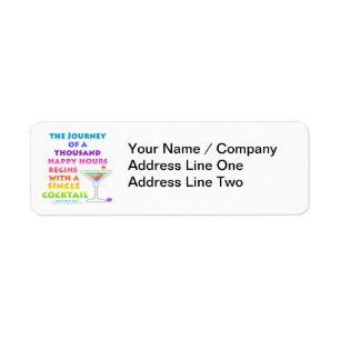 MARTINI ZEN - Happy Hour Journey Label Return Address Label