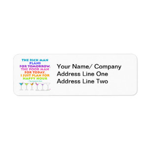 MARTINI ZEN - Plan for Happy Hour Avery Label Return Address Label