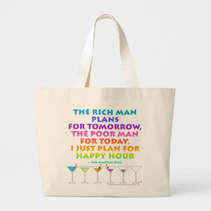 MARTINI ZEN - Plan for Happy Hour Grocery Tote Bag