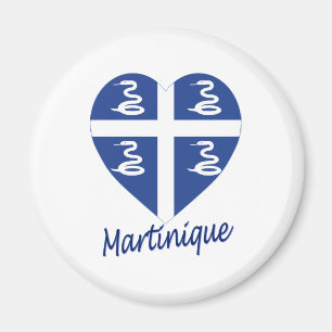Martinique Flag Heart Magnet