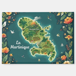 Martinique - Illustrated Island Map Magnet