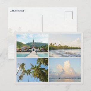 Martinique island photo collage, modern travel postcard