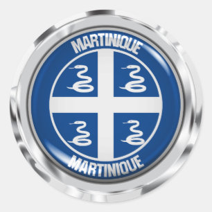 Martinique Round Emblem Classic Round Sticker