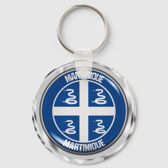 Martinique Round Emblem Key Ring (Front)