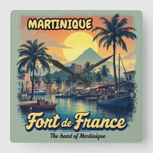 MARTINIQUE SQUARE WALL CLOCK (Front)