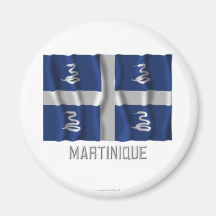 Martinique waving flag with name magnet