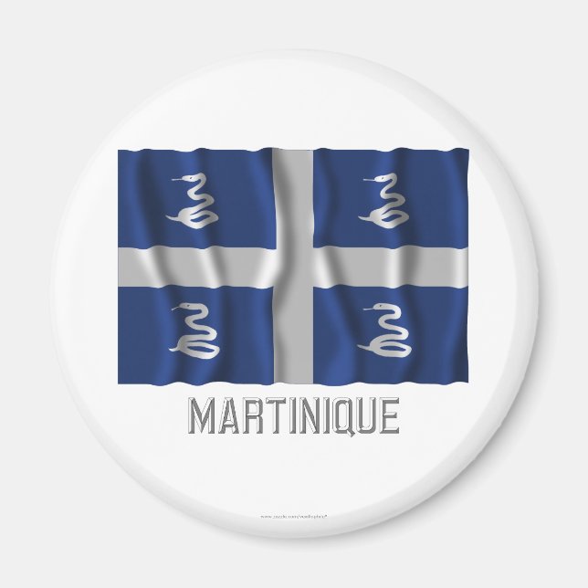 Martinique waving flag with name magnet (Front)