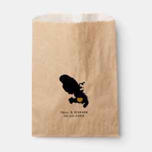 Martinique Wedding Favour Treat Sacks, Map Gift Ba Bag