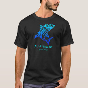 Martinique West Indies Vintage Retro Tribal Shark T-Shirt