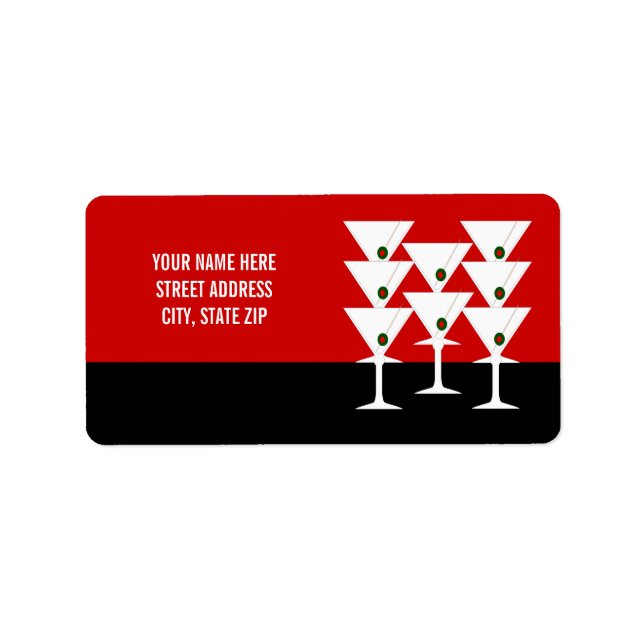 Martinis Address Mailing Labels (Front)