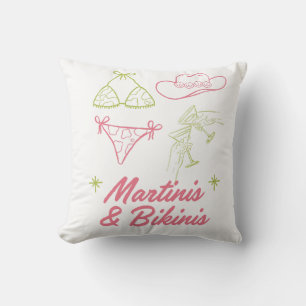 Martinis and Bikinis Bachelorette Beach Party Cushion