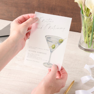 Martinis and Matrimony Bridal Shower Vellum Invitations