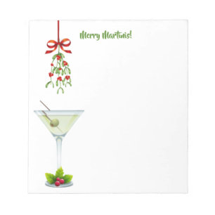 Martinis and Mistletoe Christmas Notepad