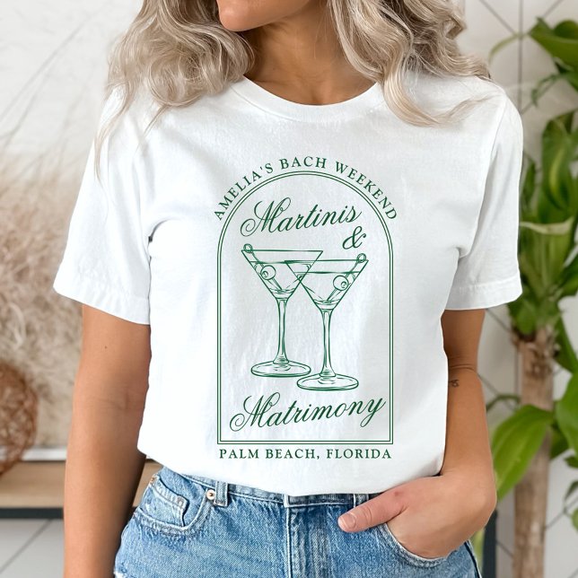 Martinis & Matrimony Bachelorette Party T-Shirt (Creator Uploaded)
