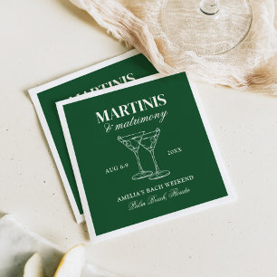 Martinis & Matrimony Bachelorette Weekend Napkin