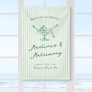 Martinis & Matrimony Green Bachelorette Banner