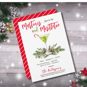 Martinis & Mistletoe Festive Drinks Holiday Party Invitation