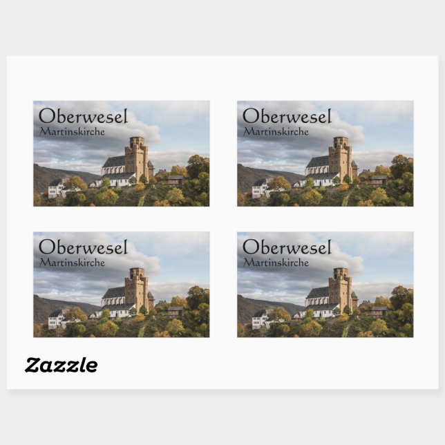 Martinskirche Oberwesel Rectangular Sticker (Sheet)