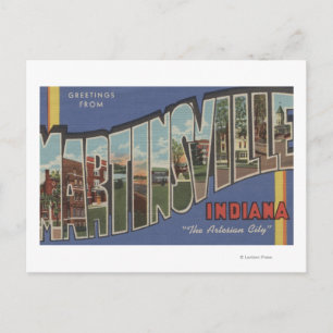 Martinsville, Indiana - Large Letter Scenes Postcard