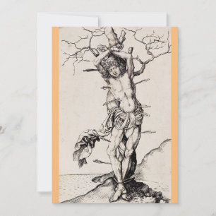 Martyrdom of Saint Sebastian by Martin Schongauer Holiday Card