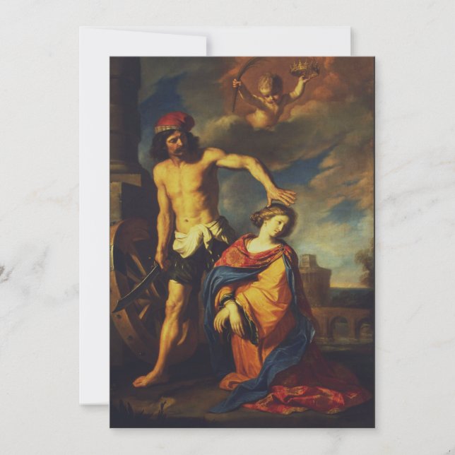 Martyrdom of St. Catherine Sacred Fine Art Collect Holiday Card (Front)