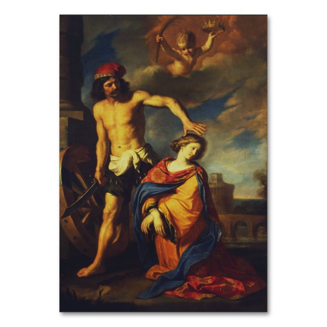 Martyrdom of St. Catherine Sacred Fine Art Collect Table Number (Front)