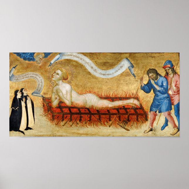 Martyrdom of St. Lawrence, with Two Nuns (M 022) Poster (Front)