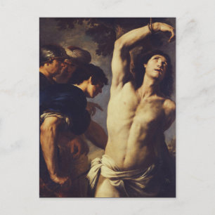 Martyrdom of St Sebastian by Andrea Vaccaro Postcard