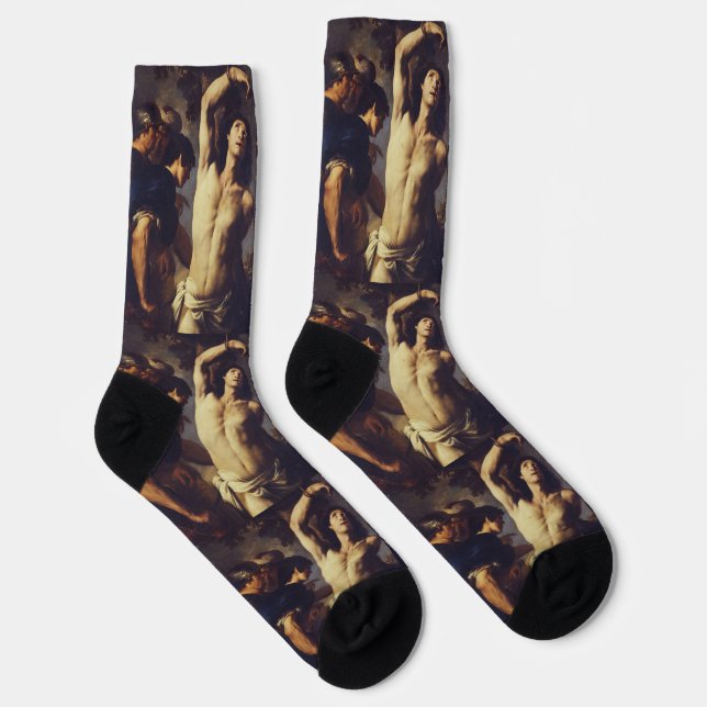 Martyrdom of St Sebastian by Andrea Vaccaro Socks (Right)