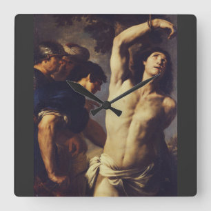 Martyrdom of St Sebastian by Andrea Vaccaro Square Wall Clock