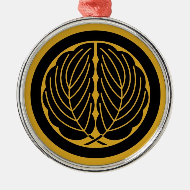 Maru ni Daki Kashiwa Metal Tree Decoration (Front)
