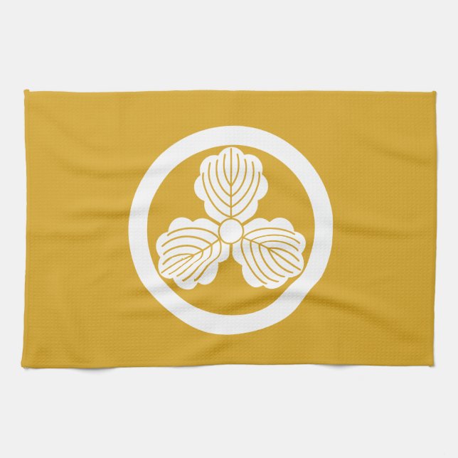 Maru ni Mitsukashiwa Tea Towel (Horizontal)