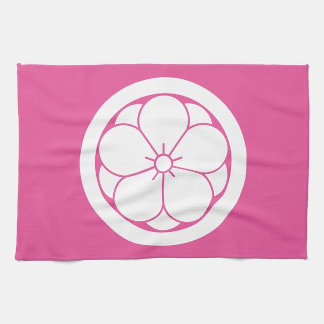 Maru ni Yaebai Tea Towel (Horizontal)