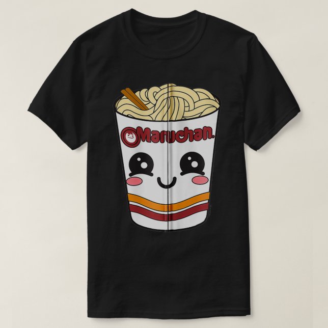 Maruchan Cute Ramen Noodle Cup Face Zip  T-Shirt (Design Front)