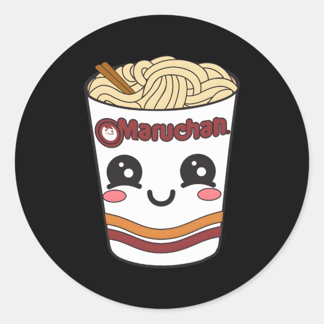 Maruchan Ra Noodle Cup Face Classic Round Sticker (Front)