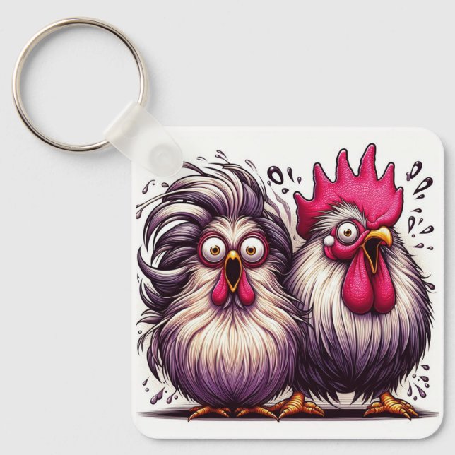 "Marv & Mary Silkie" Duo Aluminum Keychain (Front)