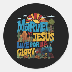 Marvel At Jesus Vbs 2025 Live For Jesuss Glory Chr Classic Round Sticker