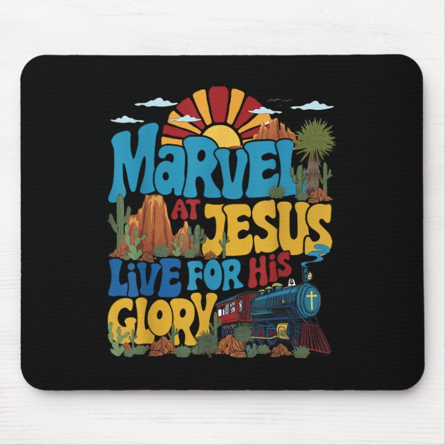 Marvel At Jesus Vbs 2025 Live For Jesuss Glory Chr Mouse Pad (Front)